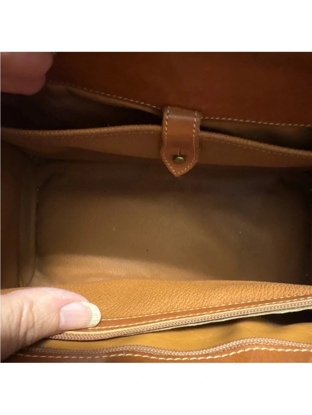 Dooney & Bourke Black Pebbled Leather Satchel with Brown Trim